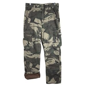 Wrangler Relaxed Fit Fleece‎ Lined Cargo Pants Mens 30x31 Camo Outdoor Hunting